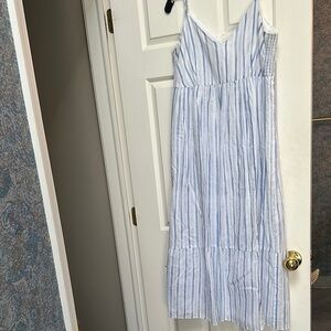 Club Monaco Striped Blue and White Maxi Dress